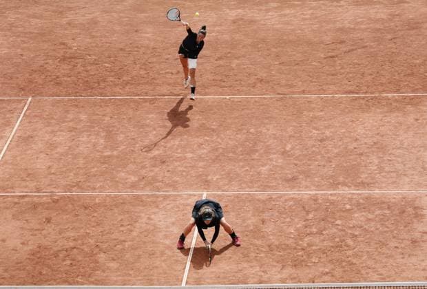 BASTAD, SWEDEN 20250712 Jesika Maleckova, front, and Miriam Skoch, Czech Republic, during Saturdays womens doubles final at the Nordea Open tennis tournament in Bastad BASTAD SWEDEN x9200x  Copyright: xBjörnxLarssonxRosvall TTx NORDEA OPEN 2025