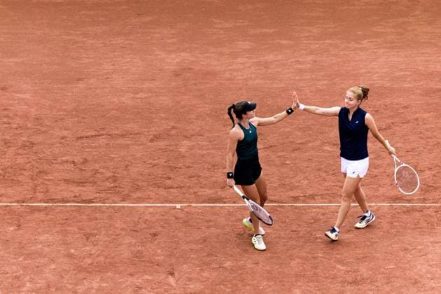 250712 Irene Burillo of Spain and Berfu Cengiz of Turkey during the double final of Nordea Open on July 12, 2025 in Bastad Photo Mathilda Schuler BILDBYRAN kod MA MA0844 tennis wta 125 nordea open dubbelfinal dam bbeng  Copyright: MATHILDAxSCHULER BB250712MA012