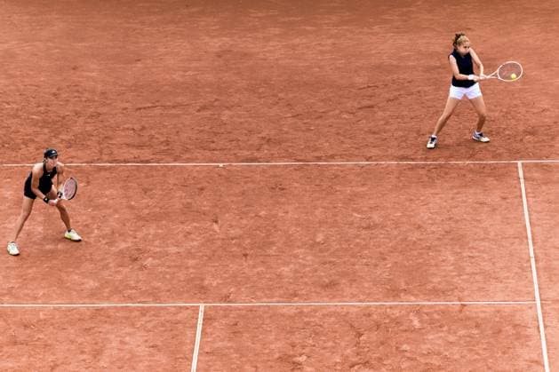 250712 Irene Burillo of Spain and Berfu Cengiz of Turkey during the double final of Nordea Open on July 12, 2025 in Bastad Photo Mathilda Schuler BILDBYRAN kod MA MA0844 tennis wta 125 nordea open dubbelfinal dam bbeng  Copyright: MATHILDAxSCHULER BB250712MA014