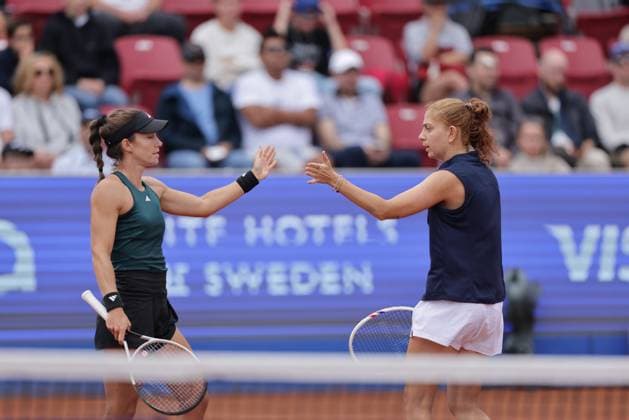 BASTAD, SWEDEN 20250712 Irene Burillo, Spain, and Berfu Cengiz, Turkey, during Saturdays womens doubles final at the Nordea Open tennis tournament in Bastad BASTAD SWEDEN x9200x  Copyright: xBjörnxLarssonxRosvall TTx NORDEA OPEN 2025