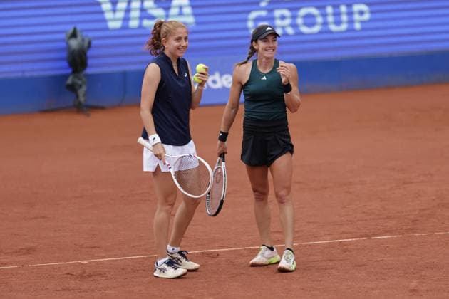 BASTAD, SWEDEN 20250712 Berfu Cengiz, Turkey, and Irene Burillo, Spain, during Saturdays womens doubles final at the Nordea Open tennis tournament in Bastad BASTAD SWEDEN x9200x  Copyright: xBjörnxLarssonxRosvall TTx NORDEA OPEN 2025