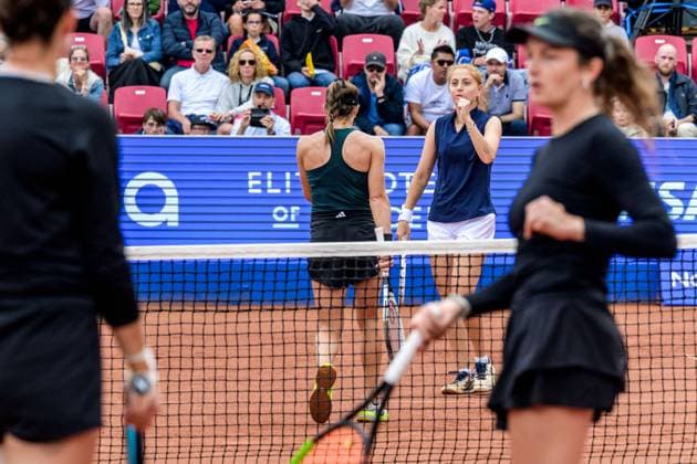 250712 Irene Burillo of Spain and Berfu Cengiz of Turkey during the double final of Nordea Open on July 12, 2025 in Bastad Photo Mathilda Schuler BILDBYRAN kod MA MA0844 tennis wta 125 nordea open dubbelfinal dam bbeng  Copyright: MATHILDAxSCHULER BB250712MA021