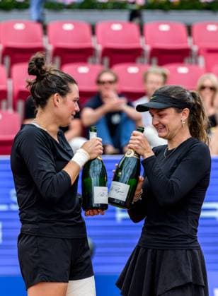 250712 Jesika Maleckova of Czech Republic and Miriam Skoch of Czech Republic celebrates after the double final of Nordea Open on July 12, 2025 in Bastad Photo Mathilda Schuler BILDBYRAN kod MA MA0844 tennis wta 125 nordea open dubbelfinal dam bbeng jubel  Copyright: MATHILDAxSCHULER BB250712MA033
