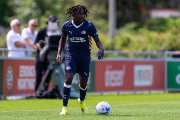 2025-07-12 PSV v SV Elversberg - Pre-Season Friendly EINDHOVEN, NETHERLANDS - JULY 12: Johan Bakayoko of PSV in action during the Pre-Season Friendly match between PSV and SV Elversberg at PSV Campus de Herdgang on July 12, 2025 in Eindhoven, Netherlands. Eindhoven PSV Campus de Herdgang Netherlands Content not available for redistribution in The Netherlands directly or indirectly through any third parties. Copyright: xJorisxVerwijstx