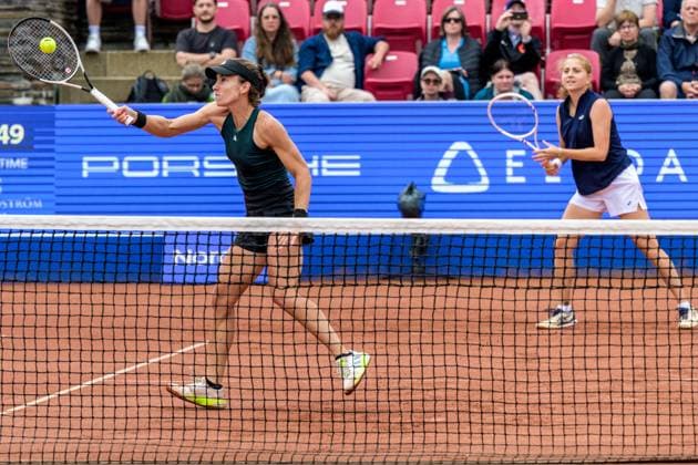 250712 Irene Burillo of Spain and Berfu Cengiz of Turkey during the double final of Nordea Open on July 12, 2025 in Bastad Photo Mathilda Schuler BILDBYRAN kod MA MA0844 tennis wta 125 nordea open dubbelfinal dam bbeng  Copyright: MATHILDAxSCHULER BB250712MA040