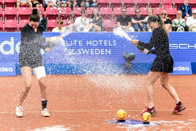 250712 Jesika Maleckova of Czech Republic and Miriam Skoch of Czech Republic celebrate after winning during the double final of Nordea Open on July 12, 2025 in Bastad Photo Mathilda Schuler BILDBYRAN kod MA MA0844 tennis wta 125 nordea open dubbelfinal dam bbeng jubel  Copyright: MATHILDAxSCHULER BB250712MA041