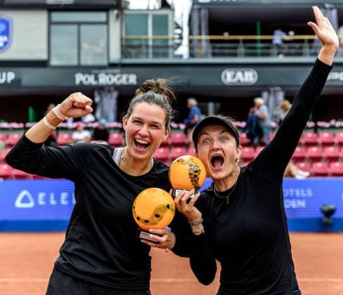 250712 Jesika Maleckova of Czech Republic and Miriam Skoch of Czech Republic celebrate after winning during the double final of Nordea Open on July 12, 2025 in Bastad Photo Mathilda Schuler BILDBYRAN kod MA MA0844 tennis wta 125 nordea open dubbelfinal dam bbeng jubel  Copyright: MATHILDAxSCHULER BB250712MA045