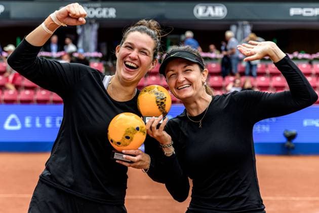 250712 Jesika Maleckova of Czech Republic and Miriam Skoch of Czech Republic celebrate after winning during the double final of Nordea Open on July 12, 2025 in Bastad Photo Mathilda Schuler BILDBYRAN kod MA MA0844 tennis wta 125 nordea open dubbelfinal dam bbeng jubel  Copyright: MATHILDAxSCHULER BB250712MA044