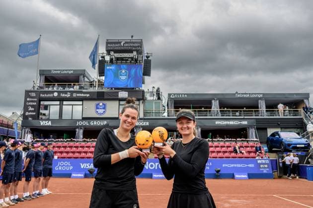 250712 Jesika Maleckova of Czech Republic and Miriam Skoch of Czech Republic celebrate after winning during the double final of Nordea Open on July 12, 2025 in Bastad Photo Mathilda Schuler BILDBYRAN kod MA MA0844 tennis wta 125 nordea open dubbelfinal dam bbeng jubel  Copyright: MATHILDAxSCHULER BB250712MA047