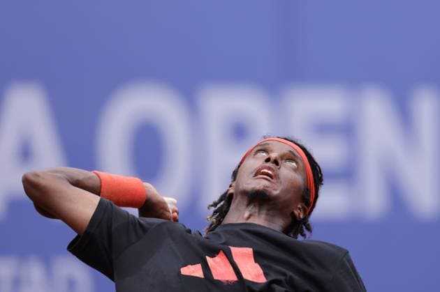 BASTAD, SWEDEN 20250712 Mikael Ymer trains on Saturday ahead of the Nordea Open mens tennis tournament in Bastad BASTAD SWEDEN x9200x  Copyright: xBjörnxLarssonxRosvall TTx NORDEA OPEN 2025