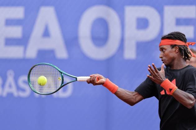 BASTAD, SWEDEN 20250712 Mikael Ymer trains on Saturday ahead of the Nordea Open mens tennis tournament in Bastad BASTAD SWEDEN x9200x  Copyright: xBjörnxLarssonxRosvall TTx NORDEA OPEN 2025