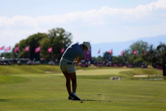 EVIAN-LES-BAINS, FRANCE - 12.07.2025: Dewi Weber (NED) of The Amundi Evian Championship at the Evian Resort Golf Club on July 12, 2025 in Evian-les-Bains, France.