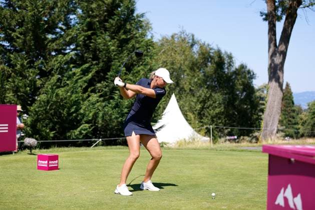 EVIAN-LES-BAINS, FRANCE - 12.07.2025: Anna Nordqvist (SWE) of The Amundi Evian Championship at the Evian Resort Golf Club on July 12, 2025 in Evian-les-Bains, France.