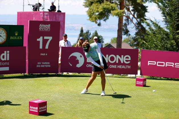 EVIAN-LES-BAINS, FRANCE - 12.07.2025: Soo Bin Joo (KOR) of The Amundi Evian Championship at the Evian Resort Golf Club on July 12, 2025 in Evian-les-Bains, France.