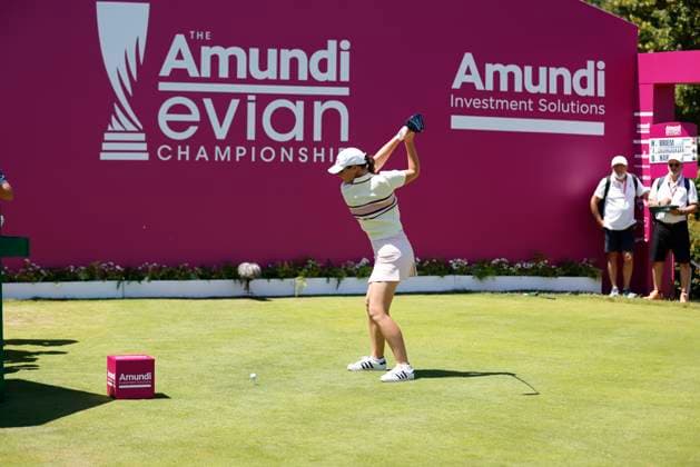 EVIAN-LES-BAINS, FRANCE - 12.07.2025: Darcey Harry (WAL) of The Amundi Evian Championship at the Evian Resort Golf Club on July 12, 2025 in Evian-les-Bains, France.