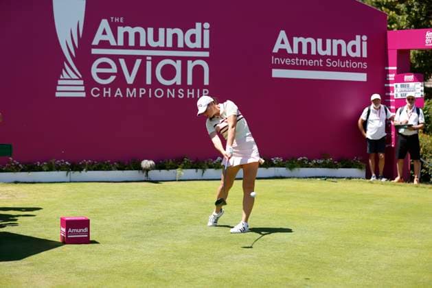 EVIAN-LES-BAINS, FRANCE - 12.07.2025: Darcey Harry (WAL) of The Amundi Evian Championship at the Evian Resort Golf Club on July 12, 2025 in Evian-les-Bains, France.