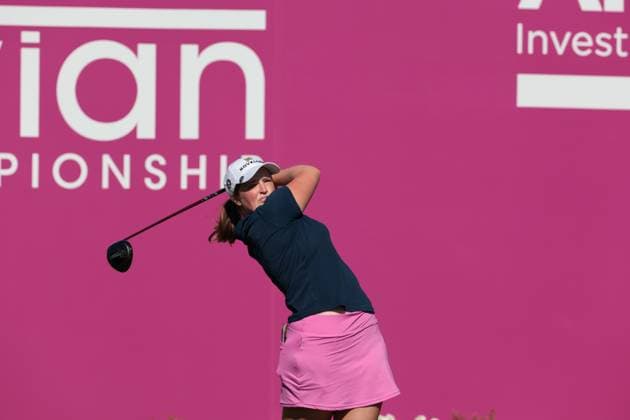EVIAN-LES-BAINS, FRANCE - 12.07.2025: Lottie Woad (ENG) of The Amundi Evian Championship at the Evian Resort Golf Club on July 12, 2025 in Evian-les-Bains, France.