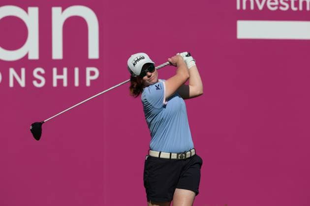 EVIAN-LES-BAINS, FRANCE - 12.07.2025: Leona Maguire (IRL) of The Amundi Evian Championship at the Evian Resort Golf Club on July 12, 2025 in Evian-les-Bains, France.