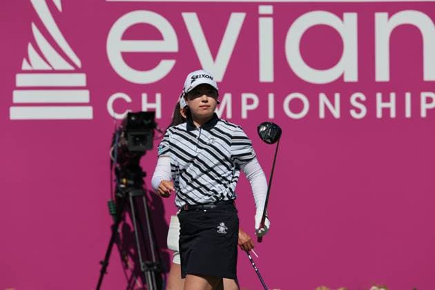EVIAN-LES-BAINS, FRANCE - 12.07.2025: Rio Takeda (JPN) of The Amundi Evian Championship at the Evian Resort Golf Club on July 12, 2025 in Evian-les-Bains, France.