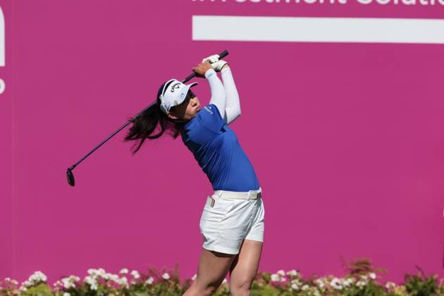 EVIAN-LES-BAINS, FRANCE - 12.07.2025: Jeeno Thitikul (THA) of The Amundi Evian Championship at the Evian Resort Golf Club on July 12, 2025 in Evian-les-Bains, France.