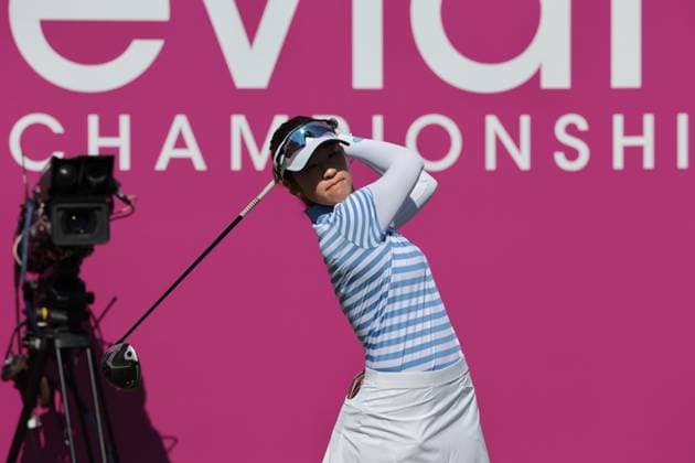 EVIAN-LES-BAINS, FRANCE - 12.07.2025: Andrea Lee (USA) of The Amundi Evian Championship at the Evian Resort Golf Club on July 12, 2025 in Evian-les-Bains, France.