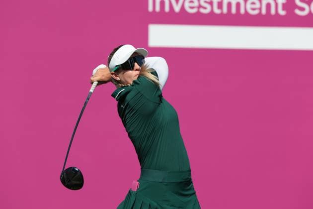 EVIAN-LES-BAINS, FRANCE - 12.07.2025: Casandra Alexander (RSA) of The Amundi Evian Championship at the Evian Resort Golf Club on July 12, 2025 in Evian-les-Bains, France.