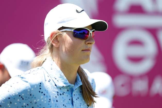 EVIAN-LES-BAINS, FRANCE - 12.07.2025: Helen Briem (GER) of The Amundi Evian Championship at the Evian Resort Golf Club on July 12, 2025 in Evian-les-Bains, France.
