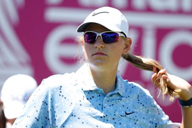 EVIAN-LES-BAINS, FRANCE - 12.07.2025: Helen Briem (GER) of The Amundi Evian Championship at the Evian Resort Golf Club on July 12, 2025 in Evian-les-Bains, France.