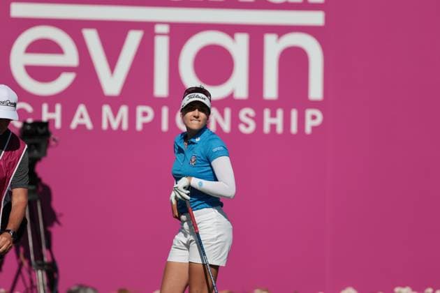 EVIAN-LES-BAINS, FRANCE - 12.07.2025: Nastasia Nadaud (FRA) of The Amundi Evian Championship at the Evian Resort Golf Club on July 12, 2025 in Evian-les-Bains, France.