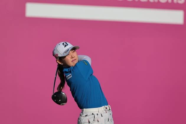 EVIAN-LES-BAINS, FRANCE - 12.07.2025: Yuri Yoshida (JPN) of The Amundi Evian Championship at the Evian Resort Golf Club on July 12, 2025 in Evian-les-Bains, France.