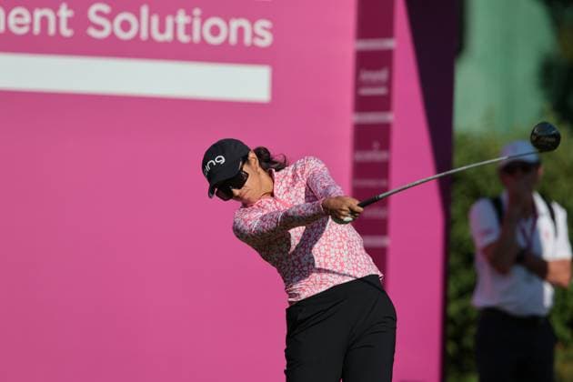 EVIAN-LES-BAINS, FRANCE - 12.07.2025: Paula Reto (RSA) of The Amundi Evian Championship at the Evian Resort Golf Club on July 12, 2025 in Evian-les-Bains, France.