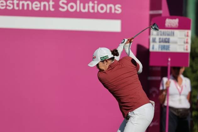 EVIAN-LES-BAINS, FRANCE - 12.07.2025: Ariya Jutanugarn (THA) of The Amundi Evian Championship at the Evian Resort Golf Club on July 12, 2025 in Evian-les-Bains, France.