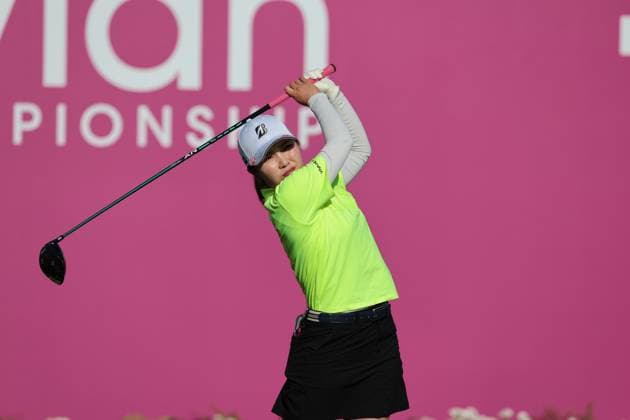 EVIAN-LES-BAINS, FRANCE - 12.07.2025: Ayaka Furue (JPN) of The Amundi Evian Championship at the Evian Resort Golf Club on July 12, 2025 in Evian-les-Bains, France.