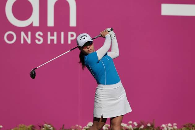 EVIAN-LES-BAINS, FRANCE - 12.07.2025: Mary Liu (CHN) of The Amundi Evian Championship at the Evian Resort Golf Club on July 12, 2025 in Evian-les-Bains, France.