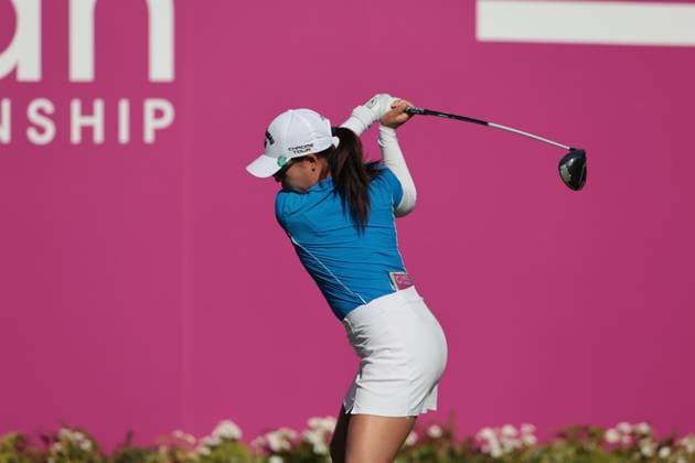 EVIAN-LES-BAINS, FRANCE - 12.07.2025: Mary Liu (CHN) of The Amundi Evian Championship at the Evian Resort Golf Club on July 12, 2025 in Evian-les-Bains, France.