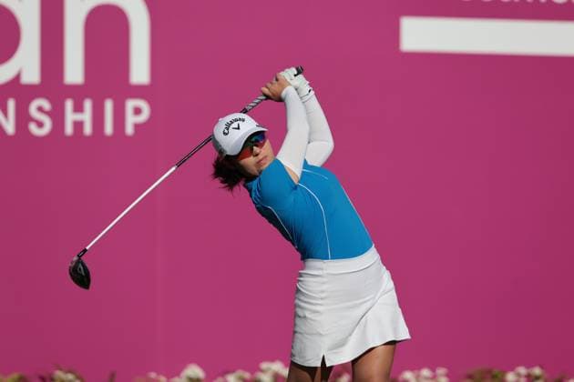 EVIAN-LES-BAINS, FRANCE - 12.07.2025: Mary Liu (CHN) of The Amundi Evian Championship at the Evian Resort Golf Club on July 12, 2025 in Evian-les-Bains, France.