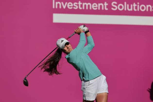 EVIAN-LES-BAINS, FRANCE - 12.07.2025: Julia Lopez Ramirez (ESP) of The Amundi Evian Championship at the Evian Resort Golf Club on July 12, 2025 in Evian-les-Bains, France.