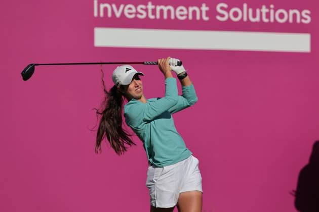 EVIAN-LES-BAINS, FRANCE - 12.07.2025: Julia Lopez Ramirez (ESP) of The Amundi Evian Championship at the Evian Resort Golf Club on July 12, 2025 in Evian-les-Bains, France.
