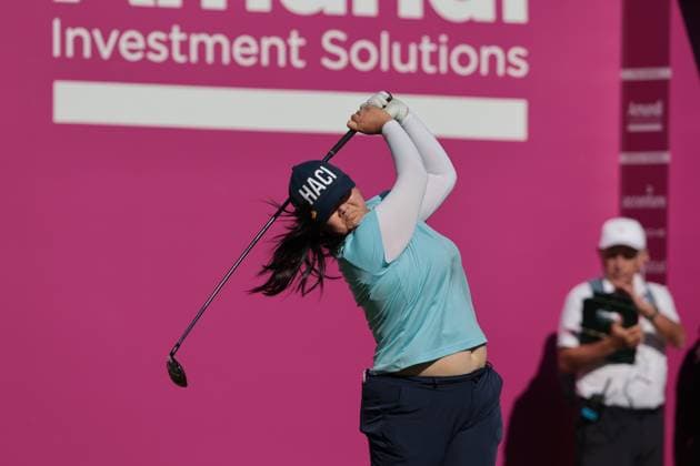 EVIAN-LES-BAINS, FRANCE - 12.07.2025: Angel Yin (USA) of The Amundi Evian Championship at the Evian Resort Golf Club on July 12, 2025 in Evian-les-Bains, France.