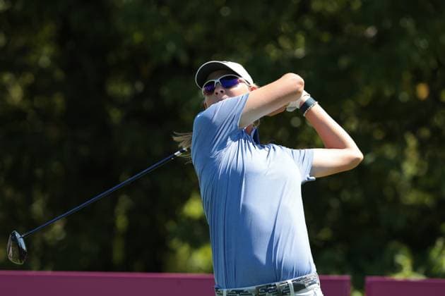 EVIAN-LES-BAINS, FRANCE - 12.07.2025: Helen Briem (GER) of The Amundi Evian Championship at the Evian Resort Golf Club on July 12, 2025 in Evian-les-Bains, France.