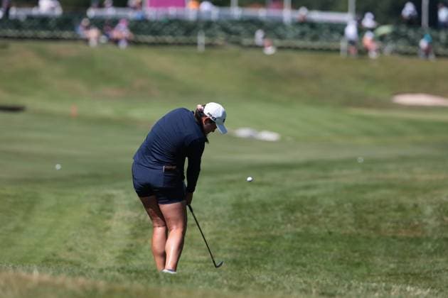 EVIAN-LES-BAINS, FRANCE - 12.07.2025: Allisen Corpuz (USA) of The Amundi Evian Championship at the Evian Resort Golf Club on July 12, 2025 in Evian-les-Bains, France.
