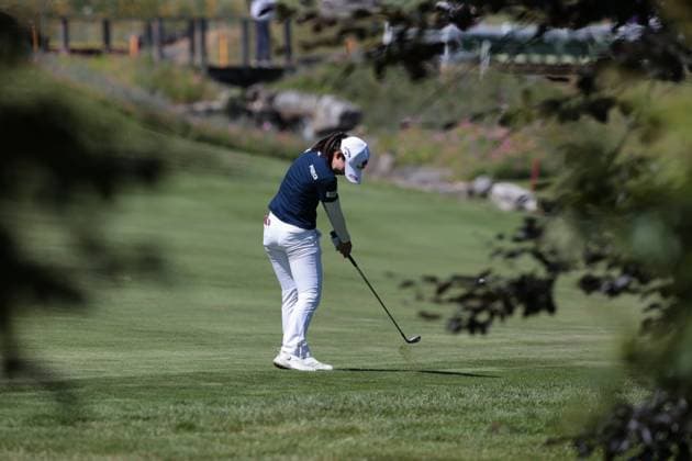 EVIAN-LES-BAINS, FRANCE - 12.07.2025: Youmin Hwang (KOR) of The Amundi Evian Championship at the Evian Resort Golf Club on July 12, 2025 in Evian-les-Bains, France.