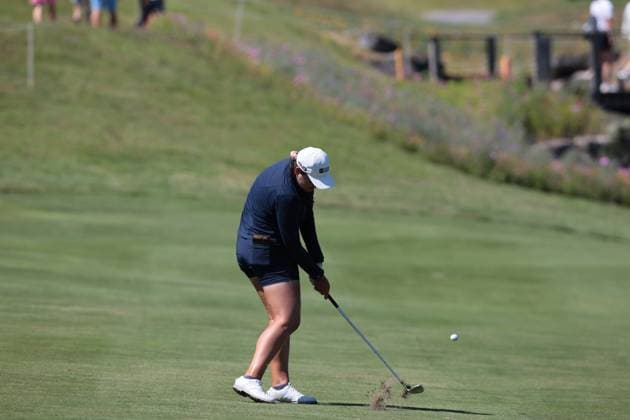 EVIAN-LES-BAINS, FRANCE - 12.07.2025: Allisen Corpuz (USA) of The Amundi Evian Championship at the Evian Resort Golf Club on July 12, 2025 in Evian-les-Bains, France.