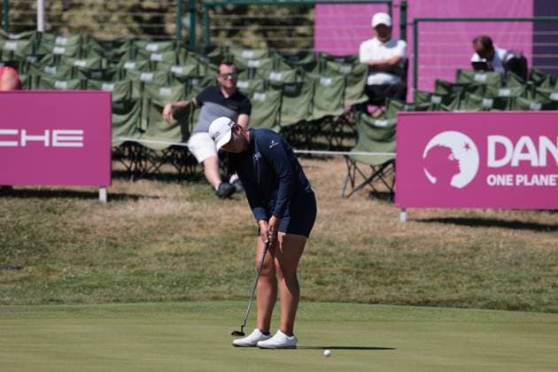 EVIAN-LES-BAINS, FRANCE - 12.07.2025: Allisen Corpuz (USA) of The Amundi Evian Championship at the Evian Resort Golf Club on July 12, 2025 in Evian-les-Bains, France.