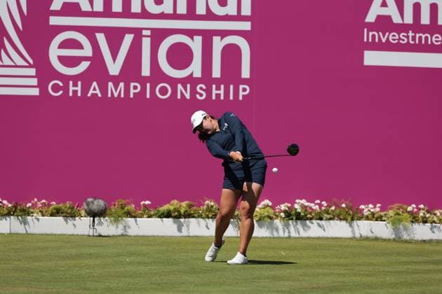 EVIAN-LES-BAINS, FRANCE - 12.07.2025: Allisen Corpuz (USA) of The Amundi Evian Championship at the Evian Resort Golf Club on July 12, 2025 in Evian-les-Bains, France.