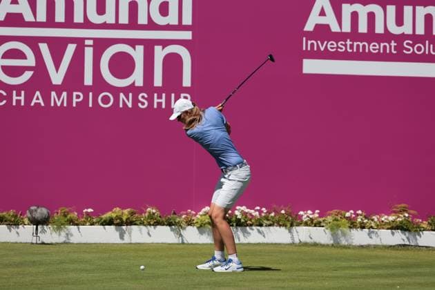 EVIAN-LES-BAINS, FRANCE - 12.07.2025: Helen Briem (GER) of The Amundi Evian Championship at the Evian Resort Golf Club on July 12, 2025 in Evian-les-Bains, France.