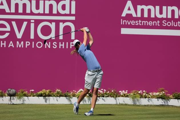 EVIAN-LES-BAINS, FRANCE - 12.07.2025: Helen Briem (GER) of The Amundi Evian Championship at the Evian Resort Golf Club on July 12, 2025 in Evian-les-Bains, France.