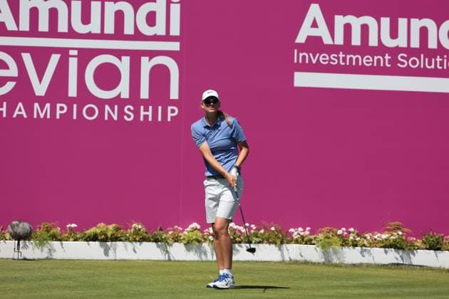 EVIAN-LES-BAINS, FRANCE - 12.07.2025: Helen Briem (GER) of The Amundi Evian Championship at the Evian Resort Golf Club on July 12, 2025 in Evian-les-Bains, France.