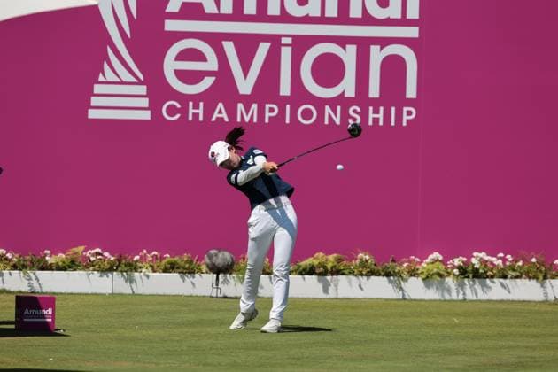 EVIAN-LES-BAINS, FRANCE - 12.07.2025: Youmin Hwang (KOR) of The Amundi Evian Championship at the Evian Resort Golf Club on July 12, 2025 in Evian-les-Bains, France.