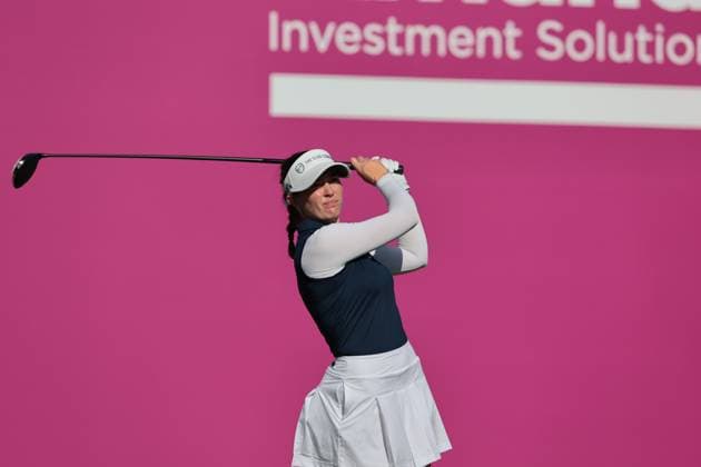EVIAN-LES-BAINS, FRANCE - 12.07.2025: Cara Gainer (ENG) of The Amundi Evian Championship at the Evian Resort Golf Club on July 12, 2025 in Evian-les-Bains, France.